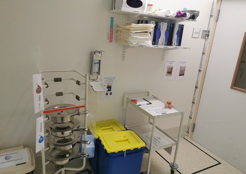 Sluis naar corona-unit middels 5S-methodiek geordend.